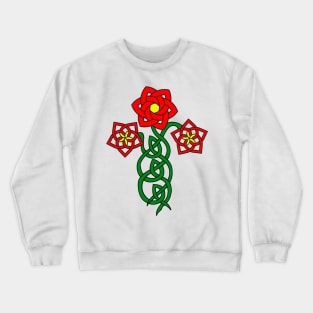 Celtic knotwork with stylised flowers Crewneck Sweatshirt